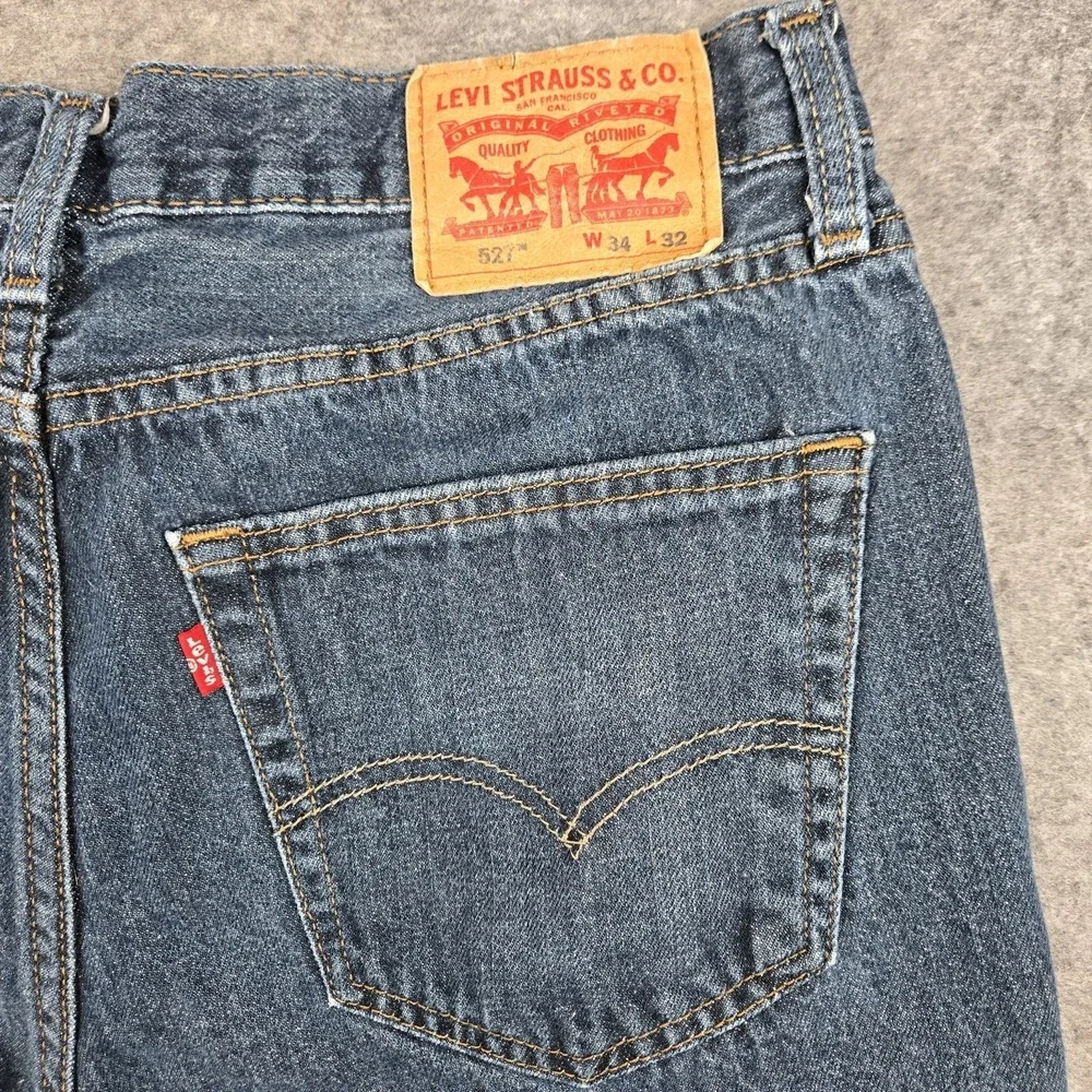 Levi's 527 Jeans Men's 34x32 ‎ Fits 33x30 Blue Bootcut Denim Pants Workwear